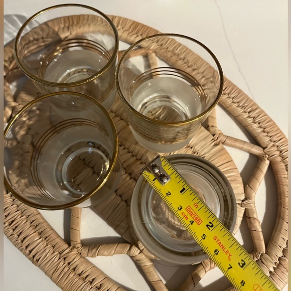 Set of 4 Federal Glass gold and frosted rocks glasses (set 1) - Picture 8 of 9